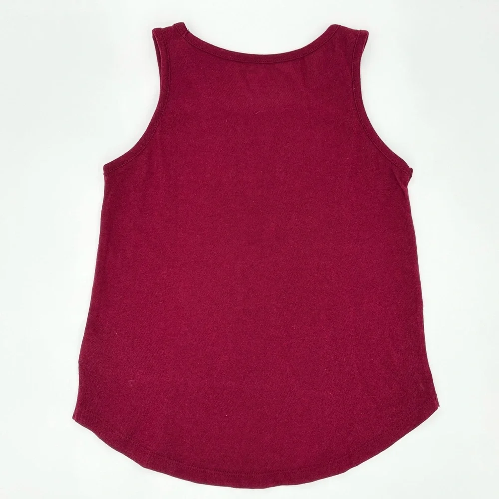 EUC Old Navy Burgundy Tank Top with Colorful Love Graphic